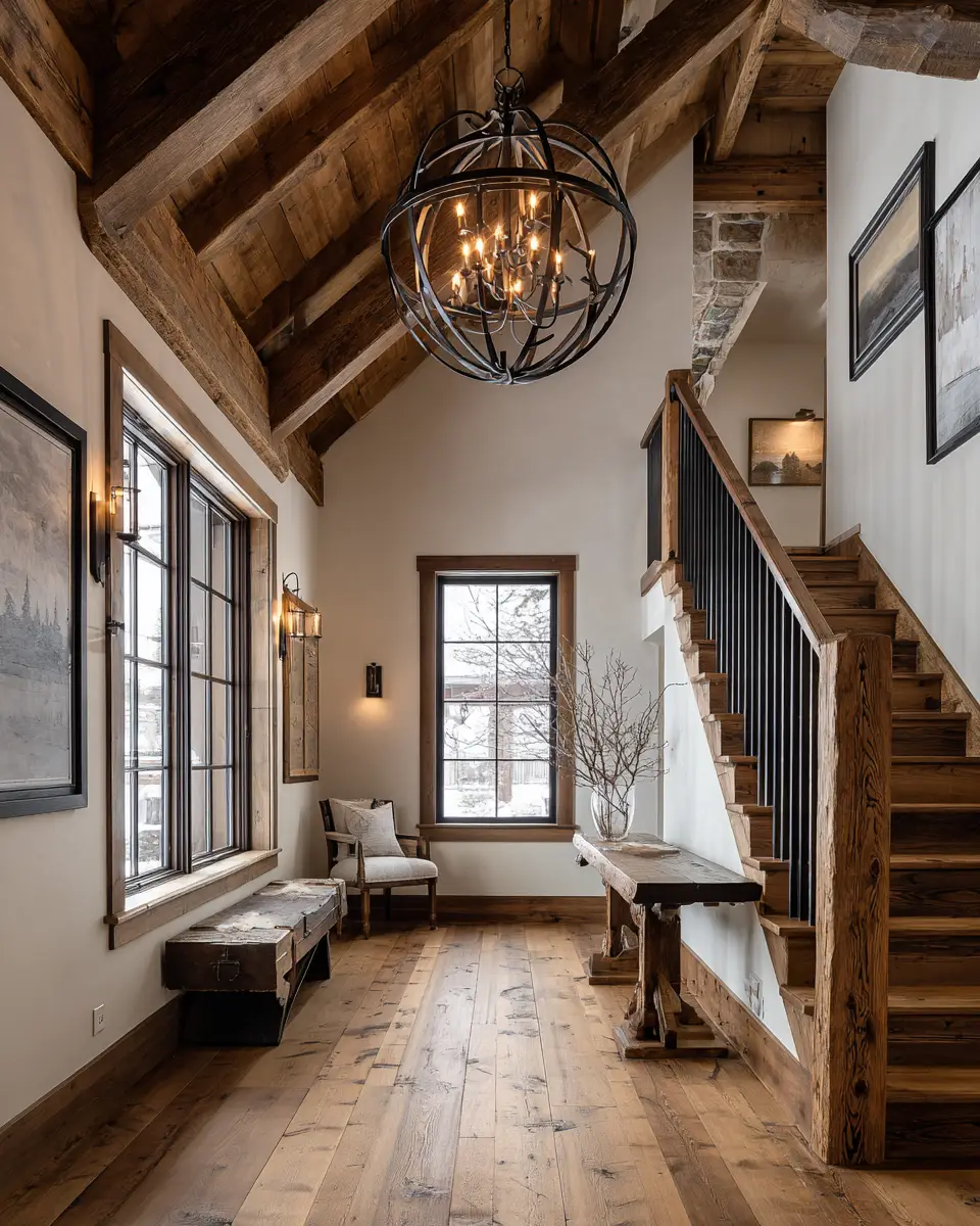 Warm Wood Farmhouse Entryway Decor Ideas - Featured