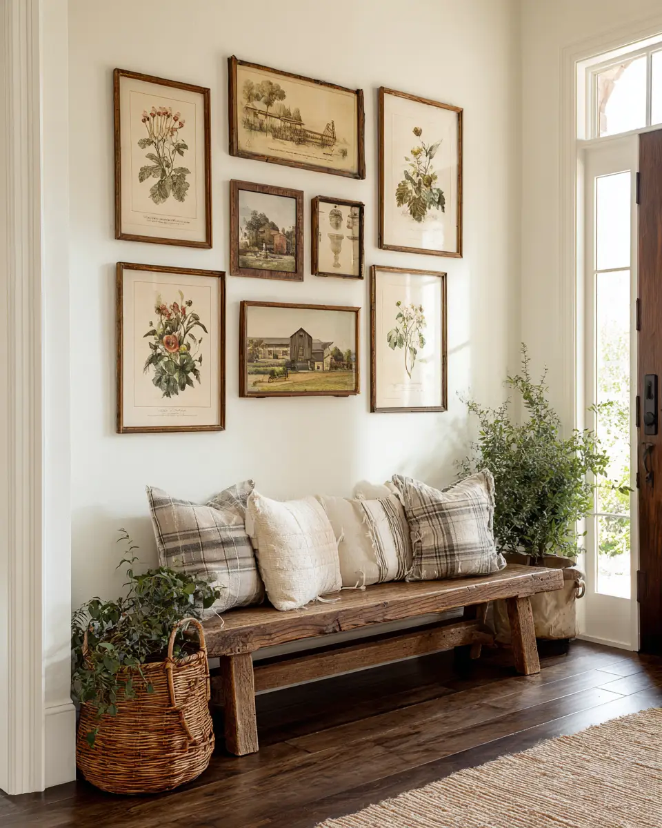 Warm Wood Farmhouse Entryway Decor Ideas