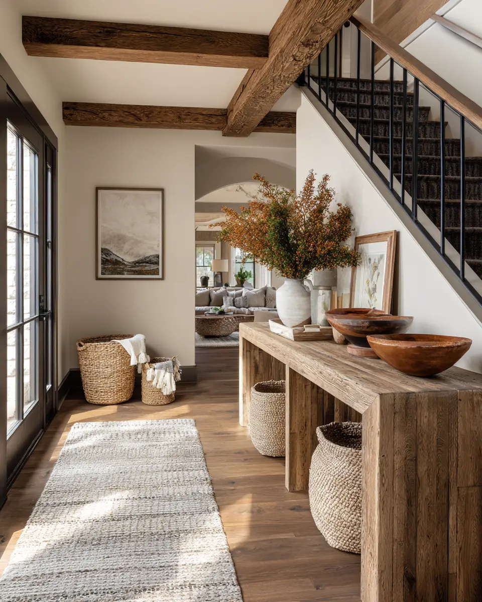 Warm Wood Farmhouse Entryway Decor Ideas