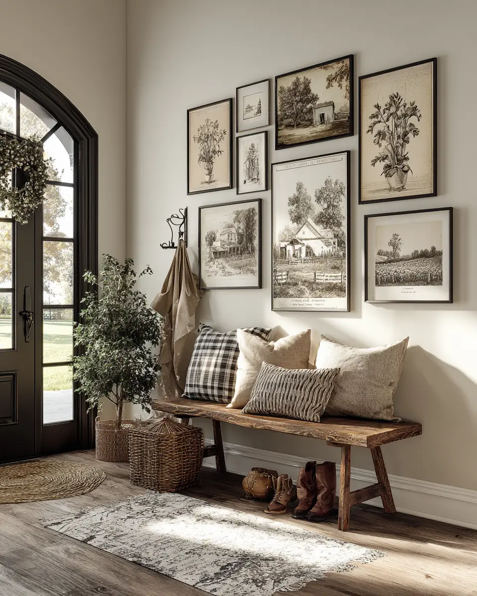 Warm Wood Farmhouse Entryway Decor Ideas