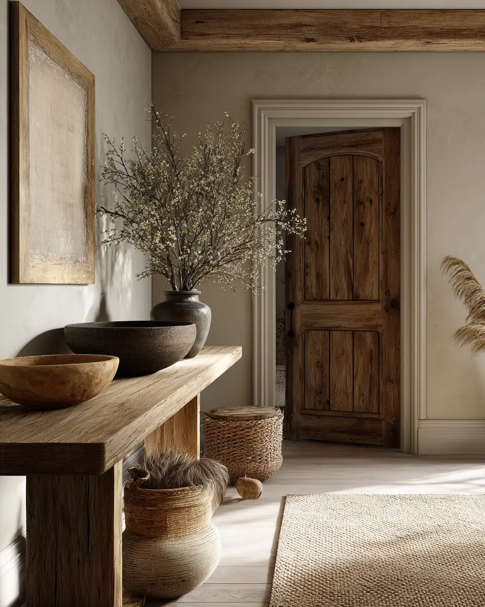 Warm Wood Farmhouse Entryway Decor Ideas