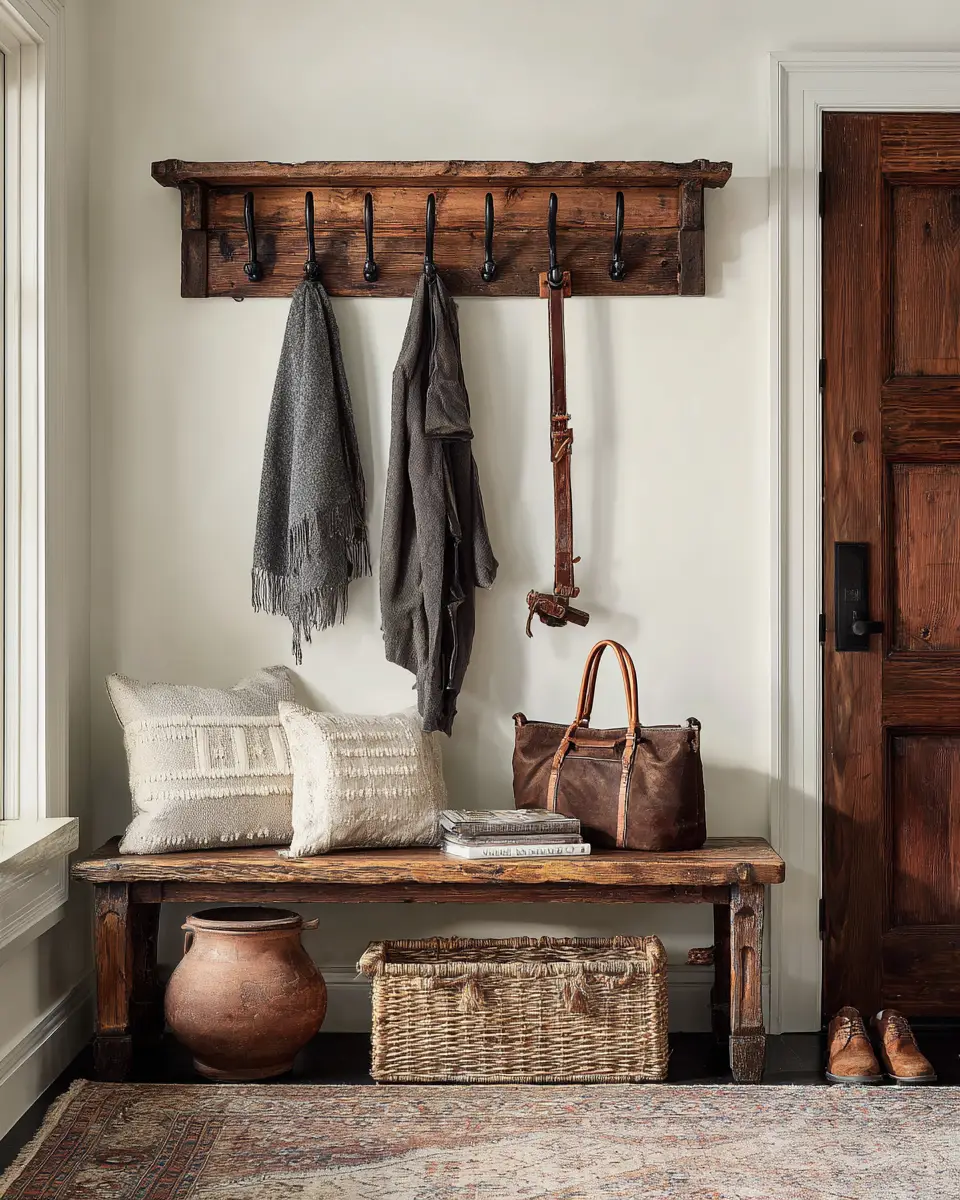 Warm Wood Farmhouse Entryway Decor Ideas