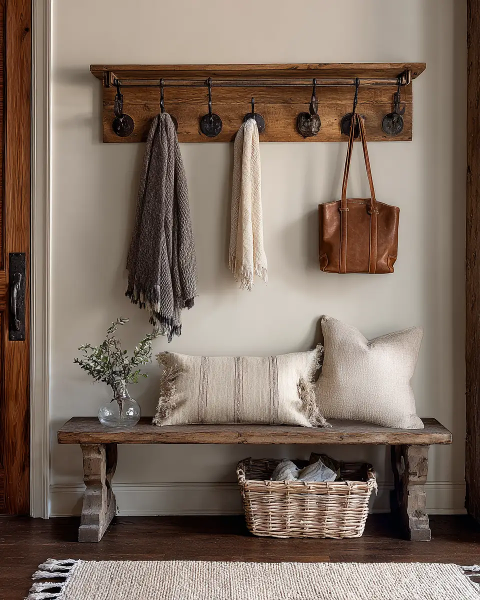 Warm Wood Farmhouse Entryway Decor Ideas