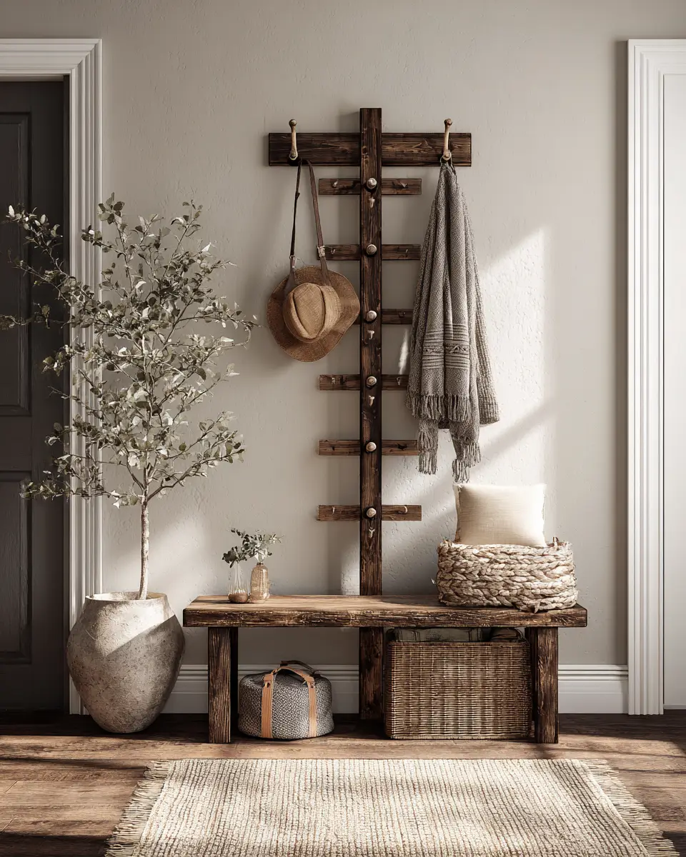 Warm Wood Farmhouse Entryway Decor Ideas