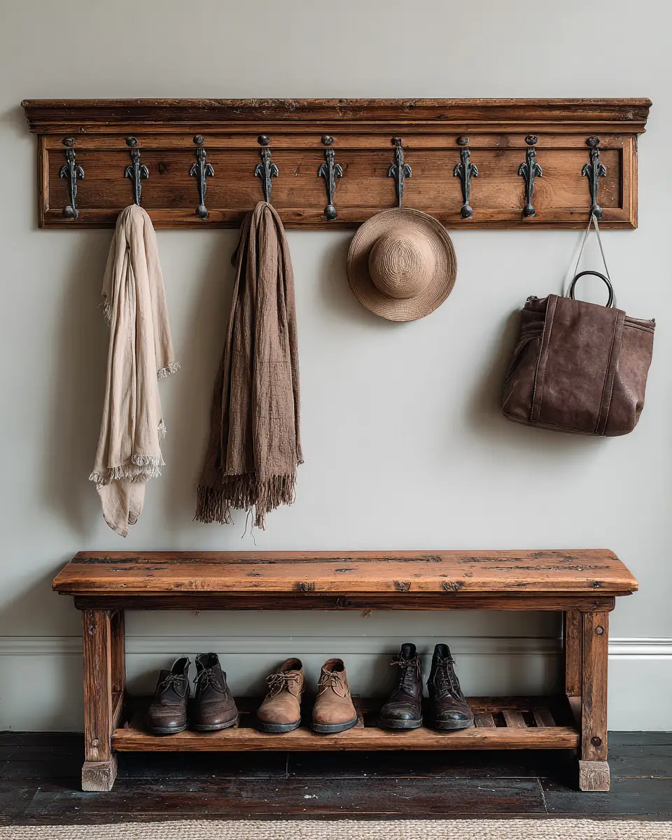 Warm Wood Farmhouse Entryway Decor Ideas