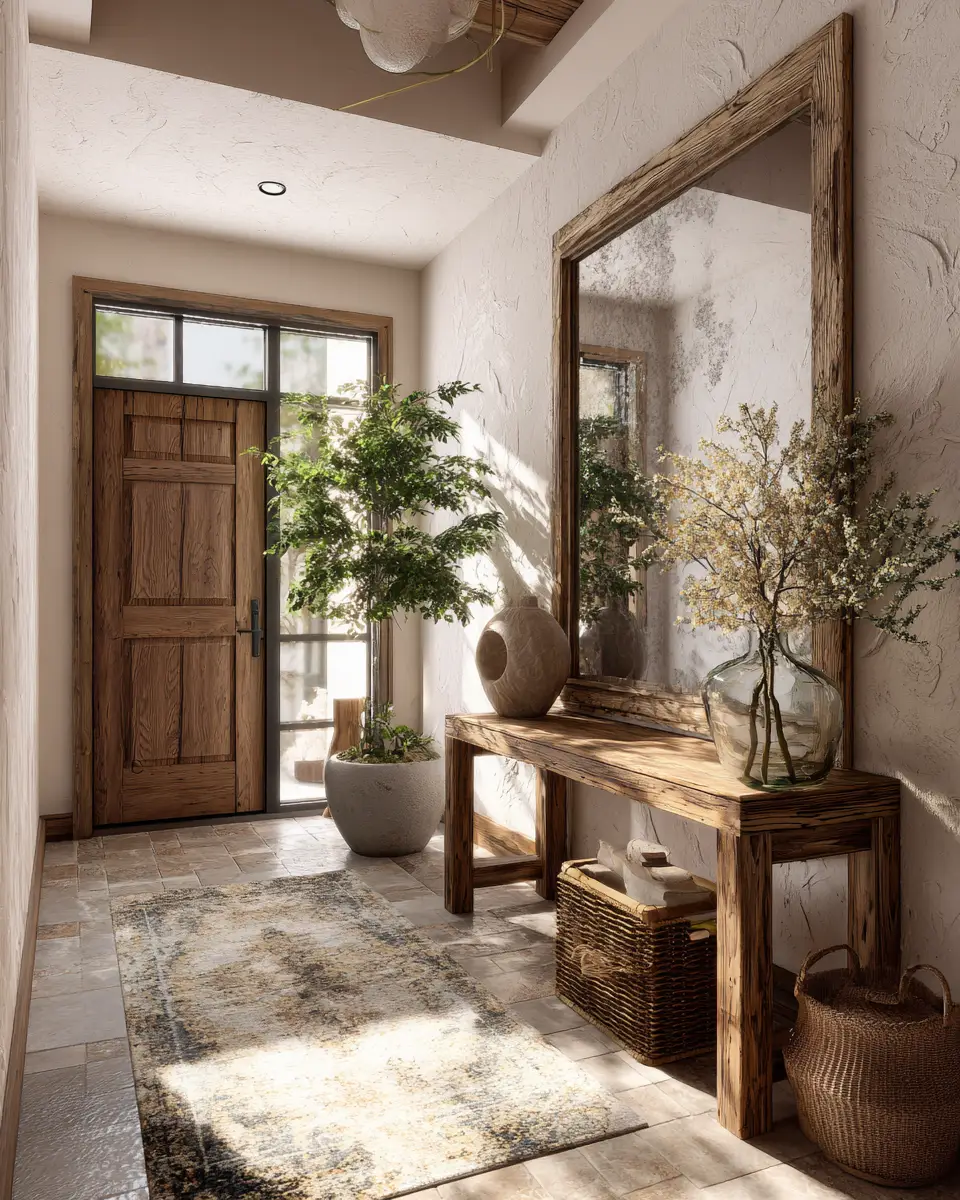 Warm Wood Farmhouse Entryway Decor Ideas