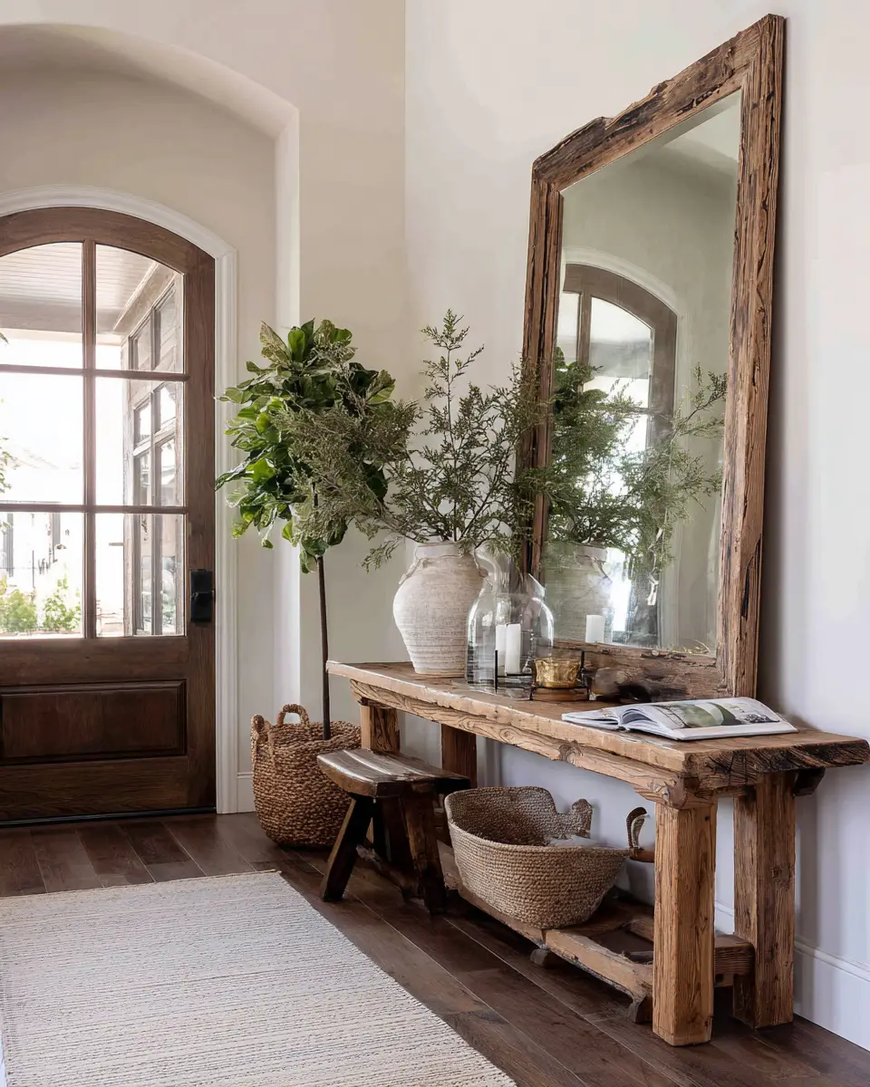 Warm Wood Farmhouse Entryway Decor Ideas