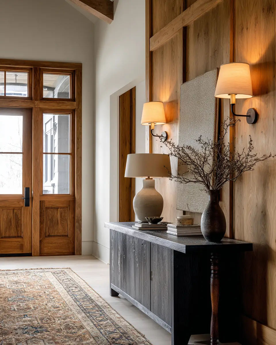 Warm Wood Farmhouse Entryway Decor Ideas