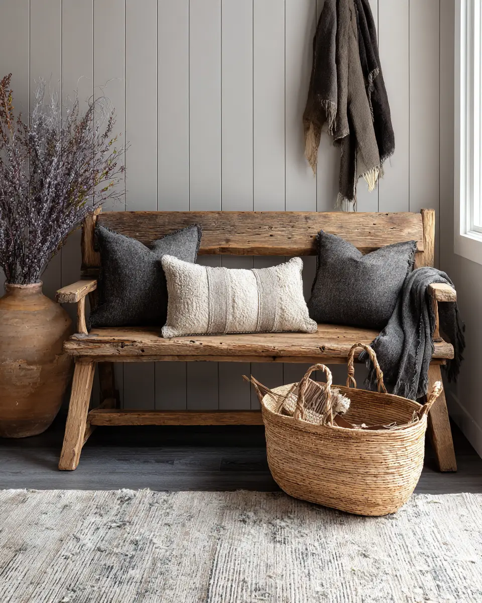 Warm Wood Farmhouse Entryway Decor Ideas
