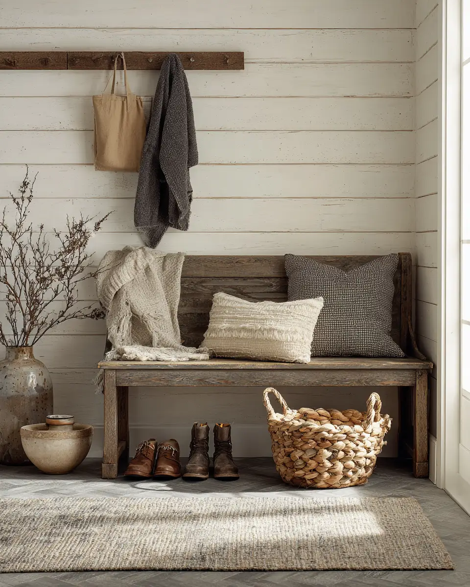 Warm Wood Farmhouse Entryway Decor Ideas