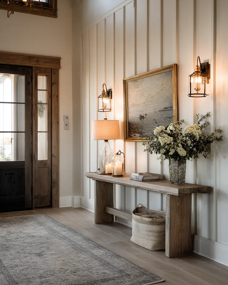 Warm Wood Farmhouse Entryway Decor Ideas