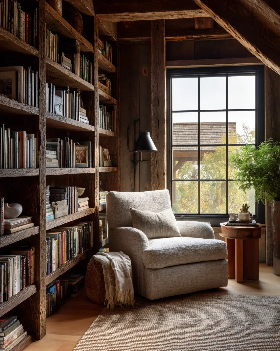 Warm Wood Farmhouse Home Office Decor Ideas