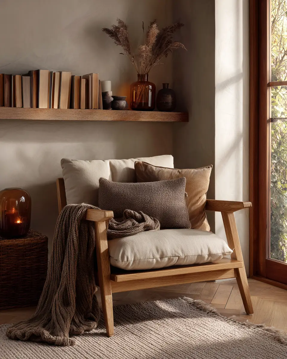 Warm Wood Japandi Living Room Decor Ideas