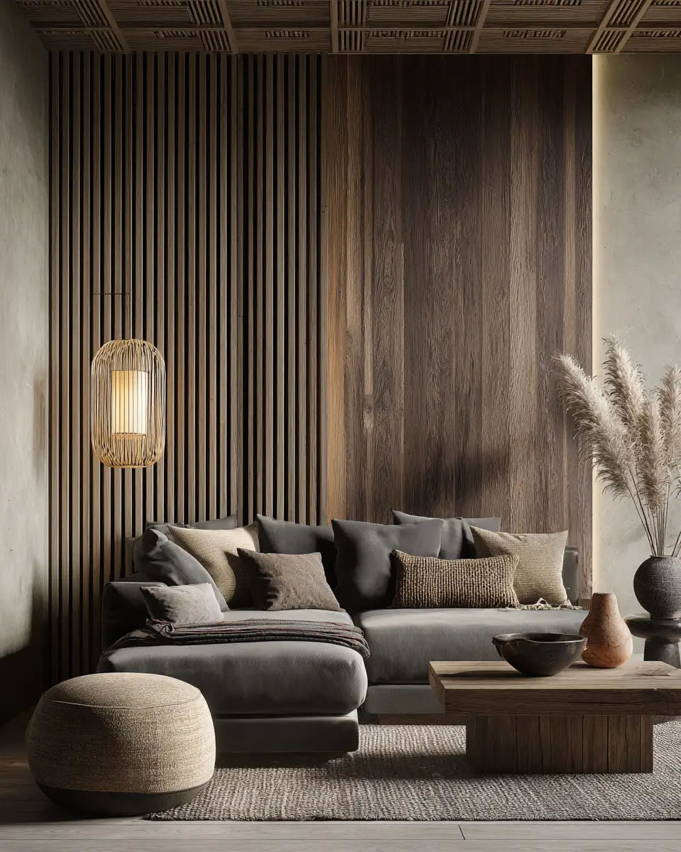 Warm Wood Japandi Living Room Decor Ideas