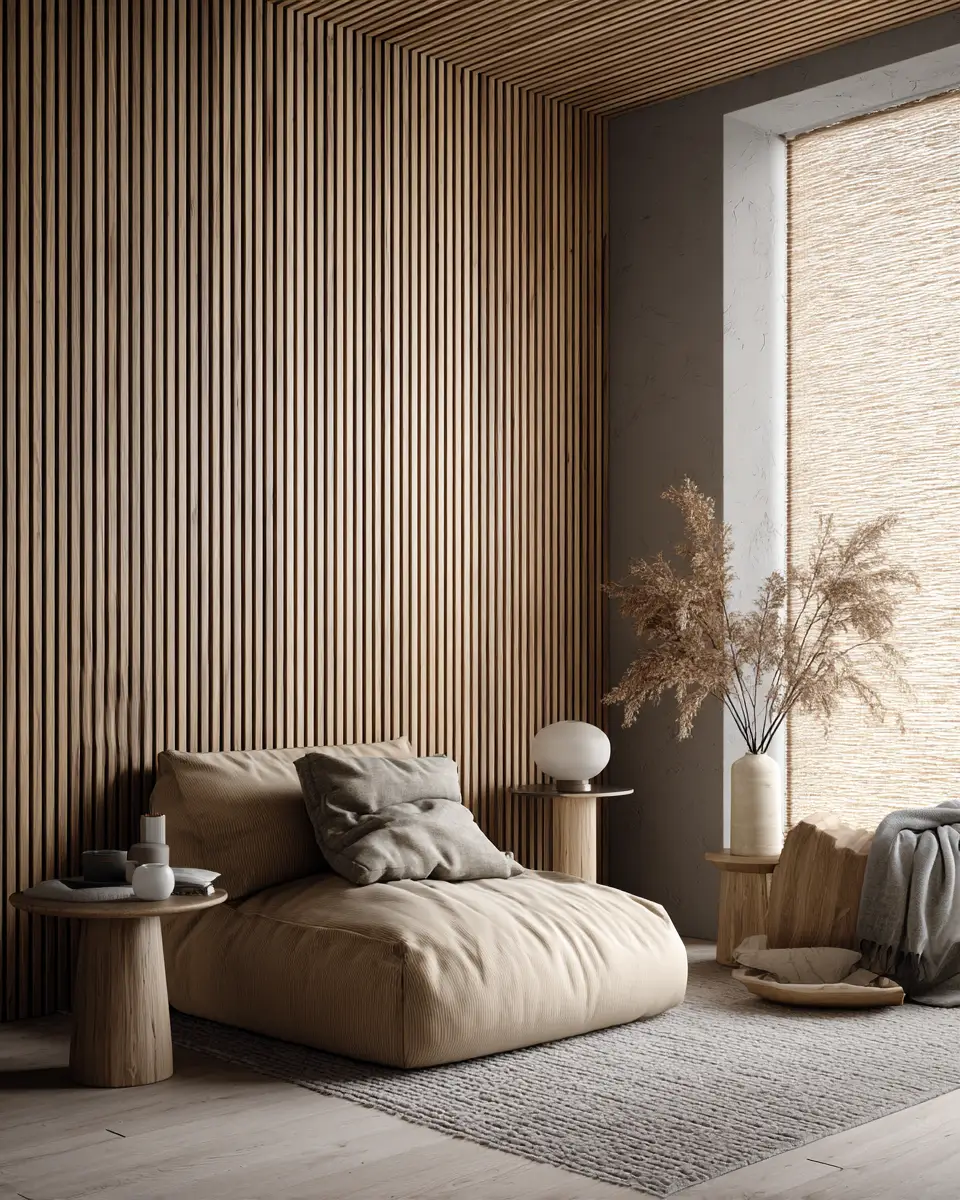 Warm Wood Japandi Living Room Decor Ideas