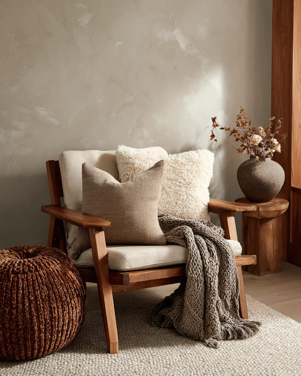 Warm Wood Japandi Living Room Decor Ideas