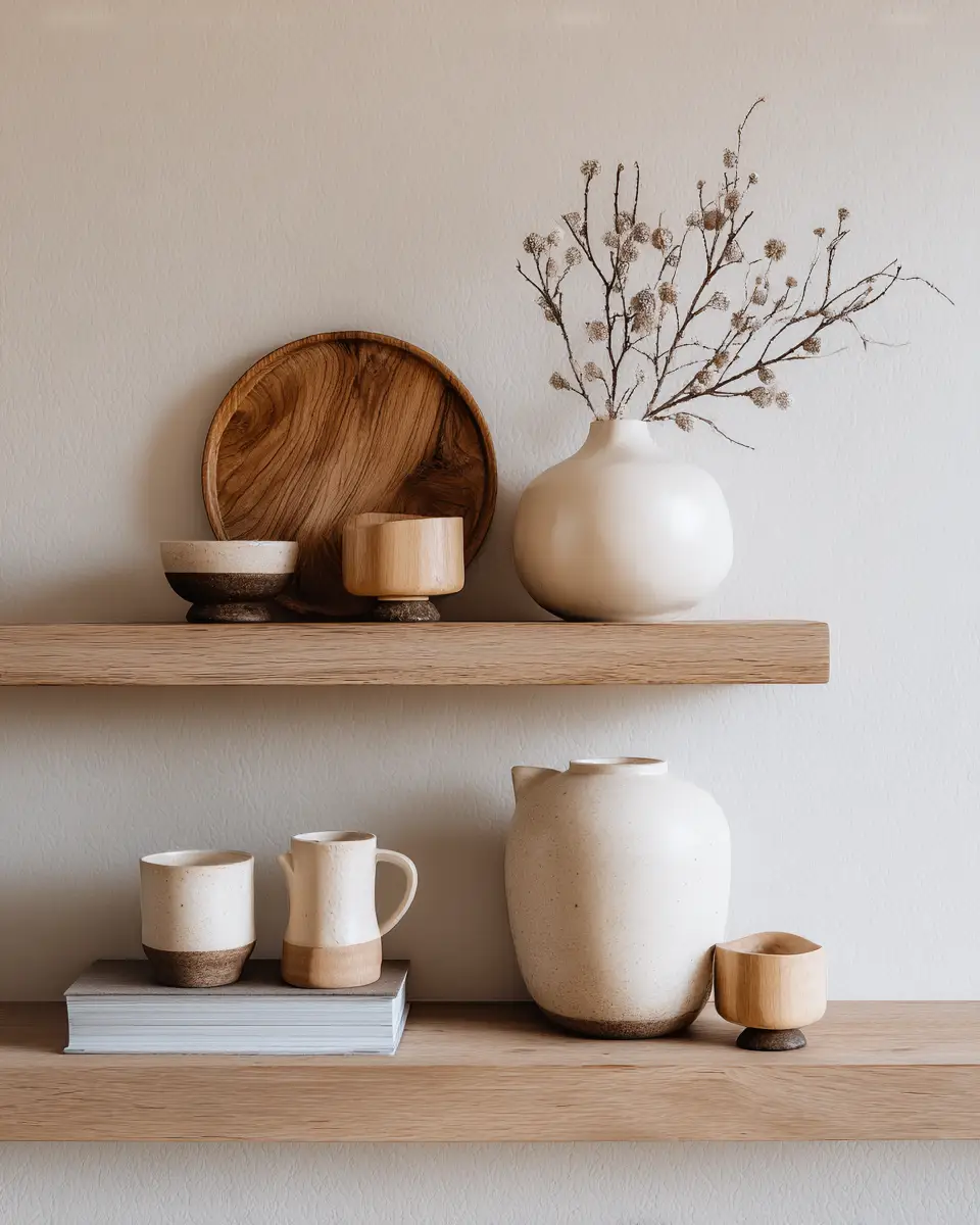 Warm Wood Japandi Living Room Decor Ideas