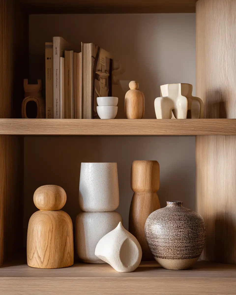 Warm Wood Japandi Living Room Decor Ideas