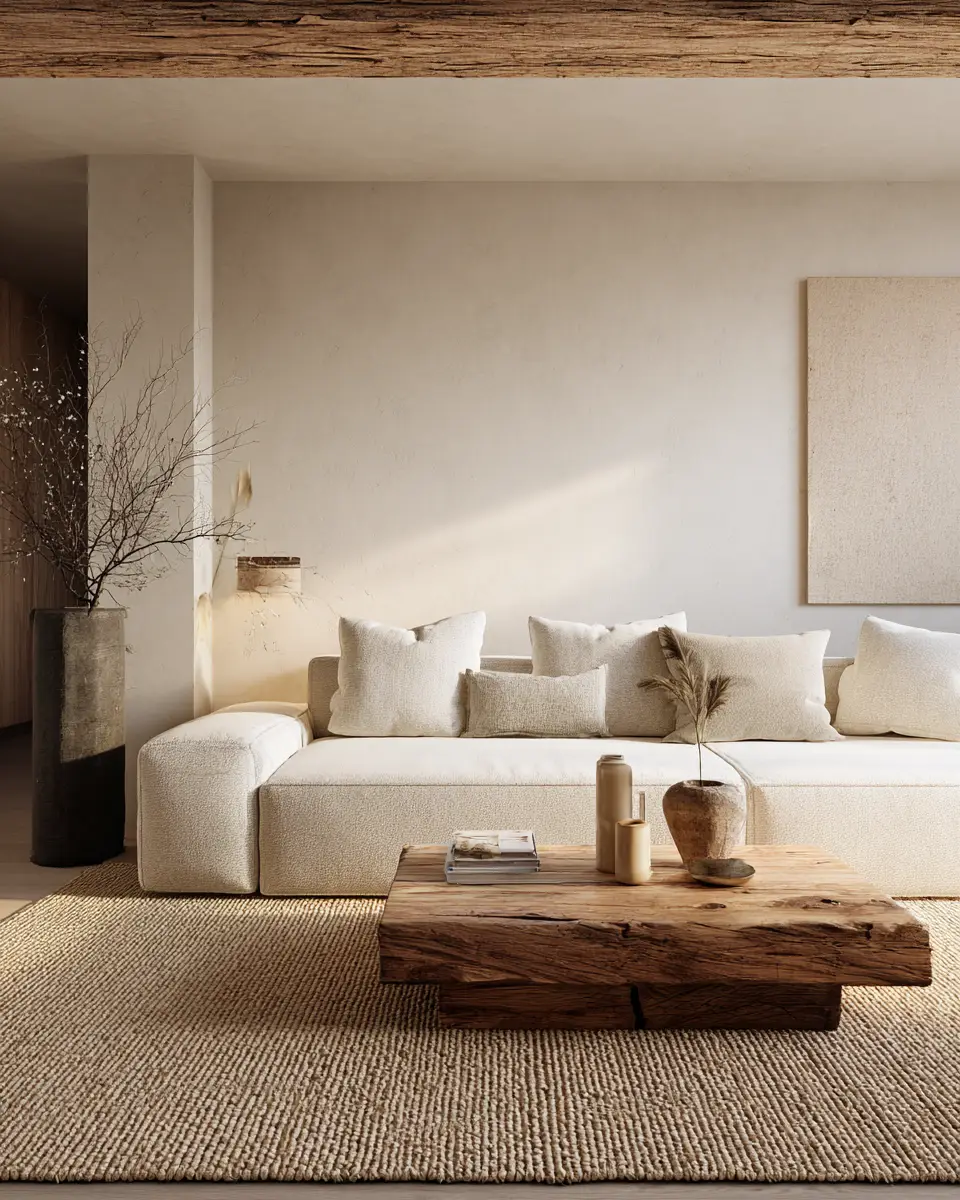 Warm Wood Japandi Living Room Decor Ideas