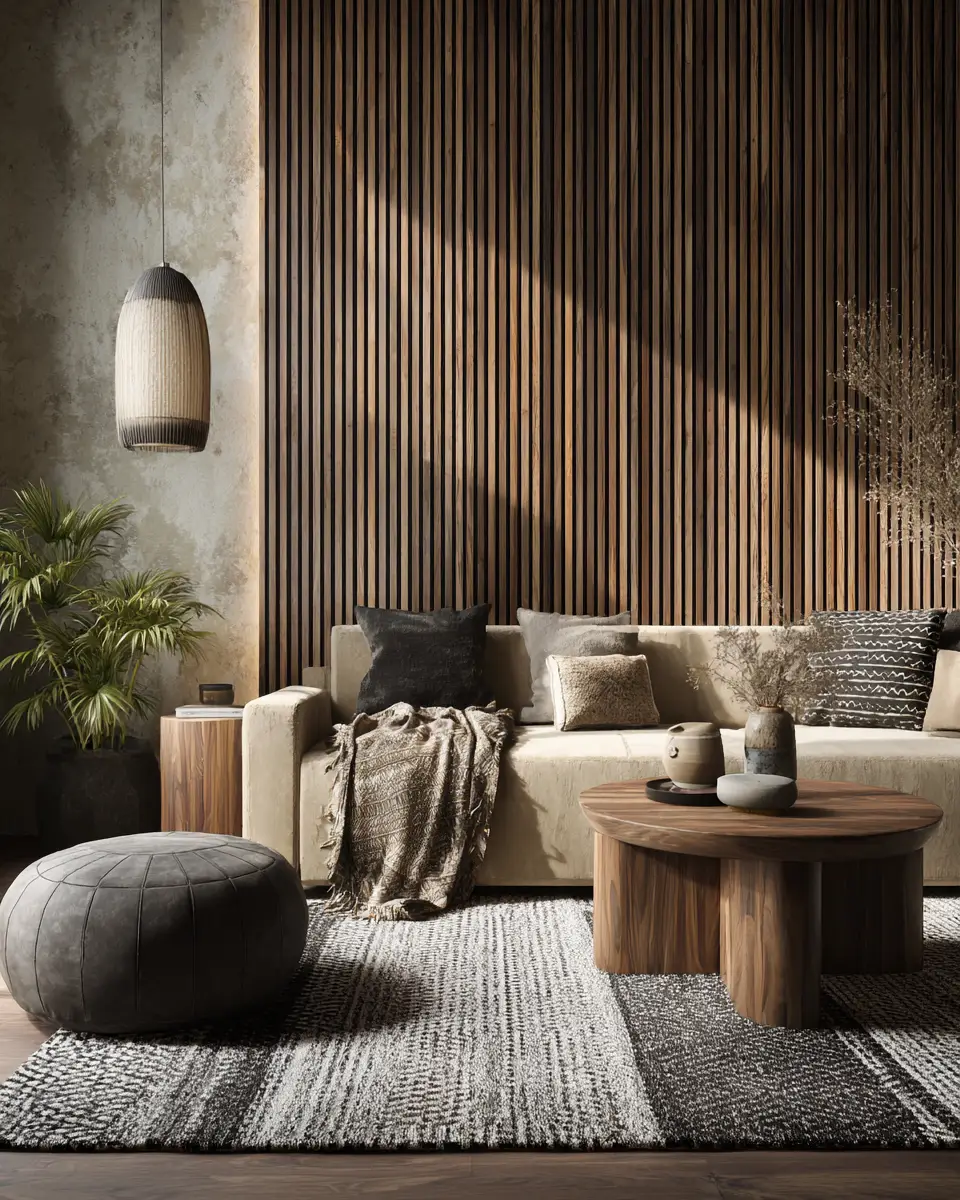 Warm Wood Japandi Living Room Decor Ideas