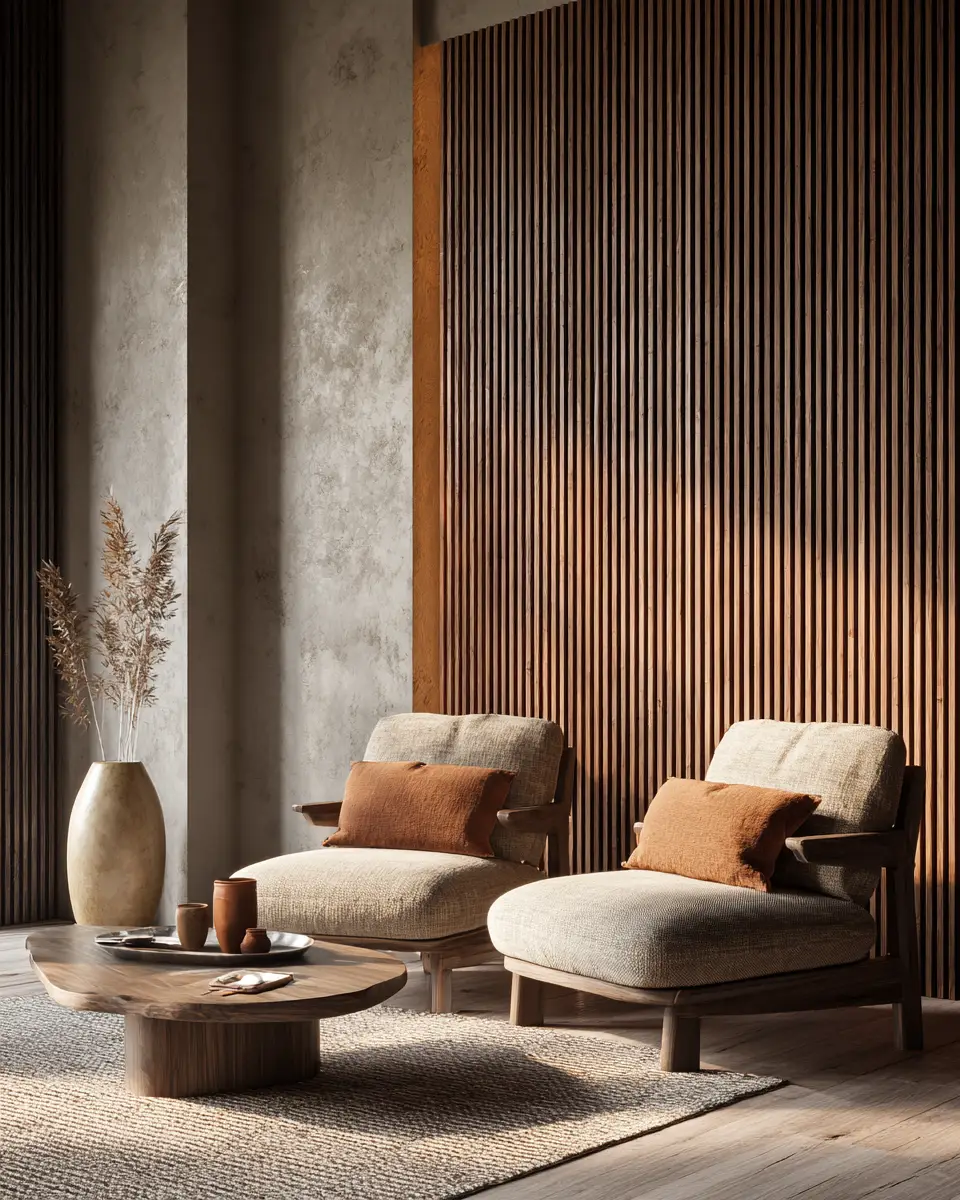 Warm Wood Japandi Living Room Decor Ideas