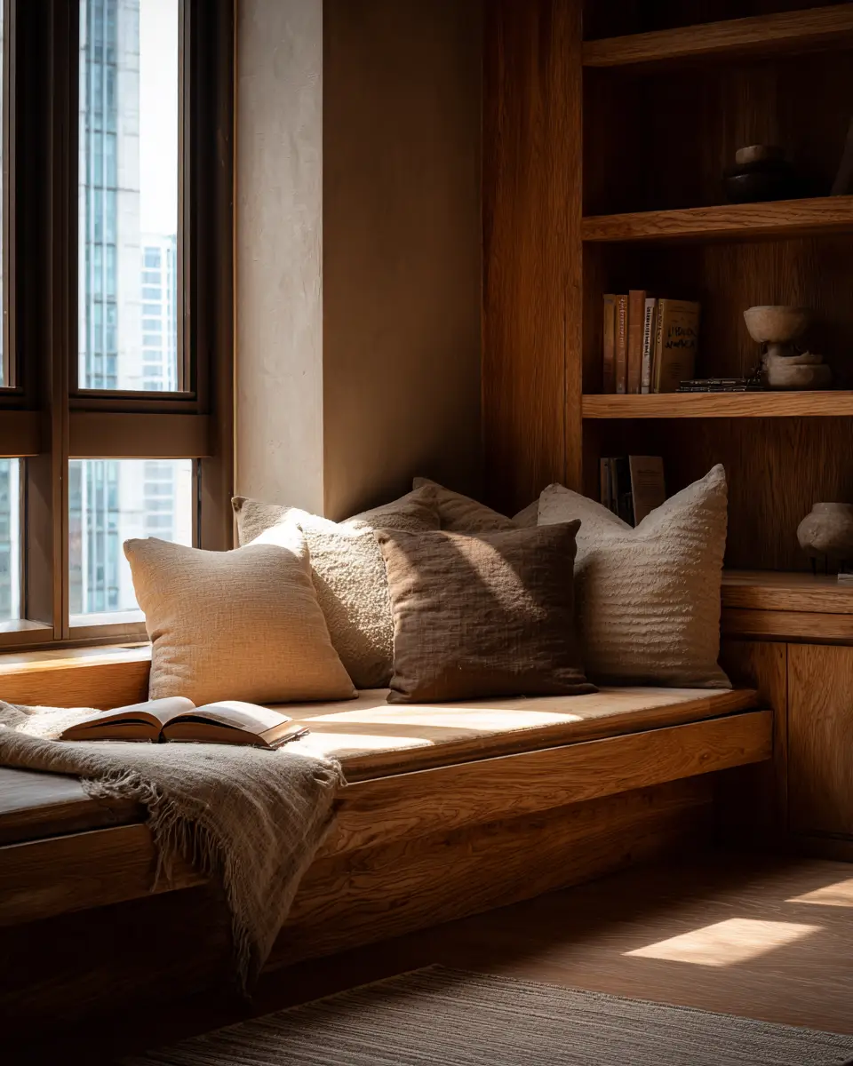 Warm Wood Japandi Living Room Decor Ideas