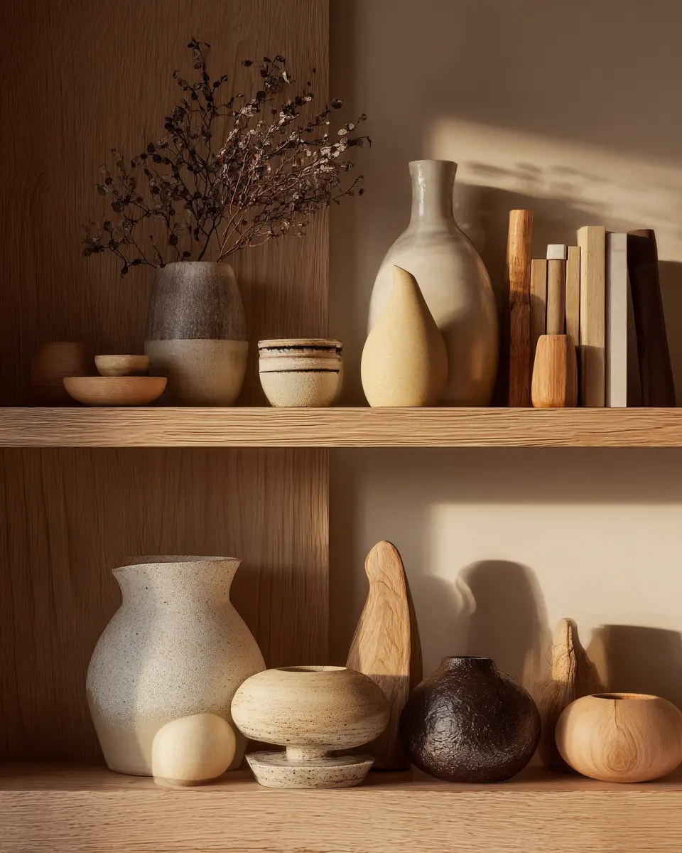 Warm Wood Japandi Living Room Decor Ideas