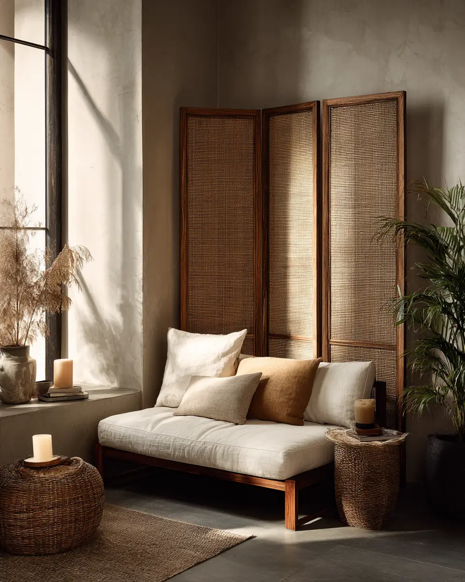 Warm Wood Japandi Living Room Decor Ideas