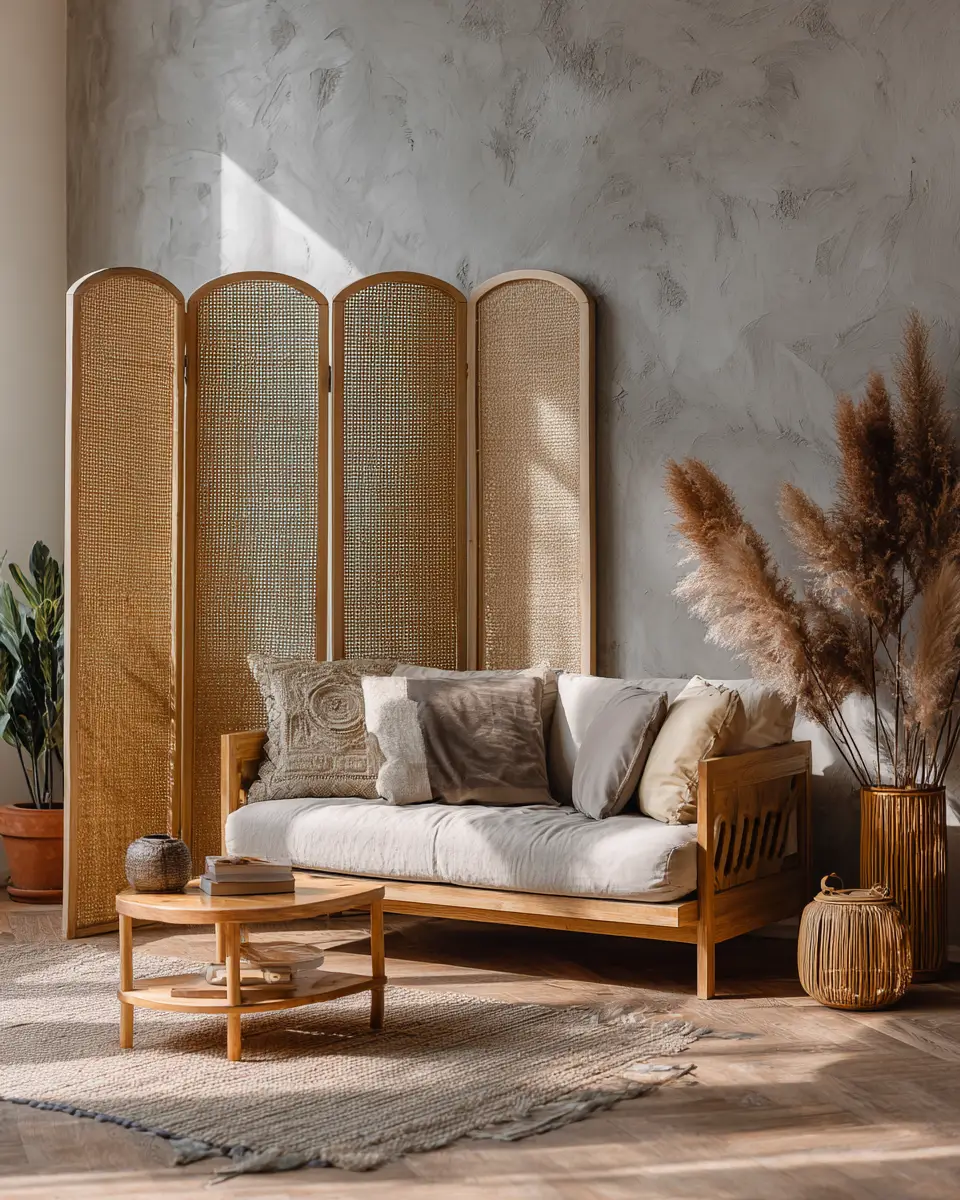 Warm Wood Japandi Living Room Decor Ideas