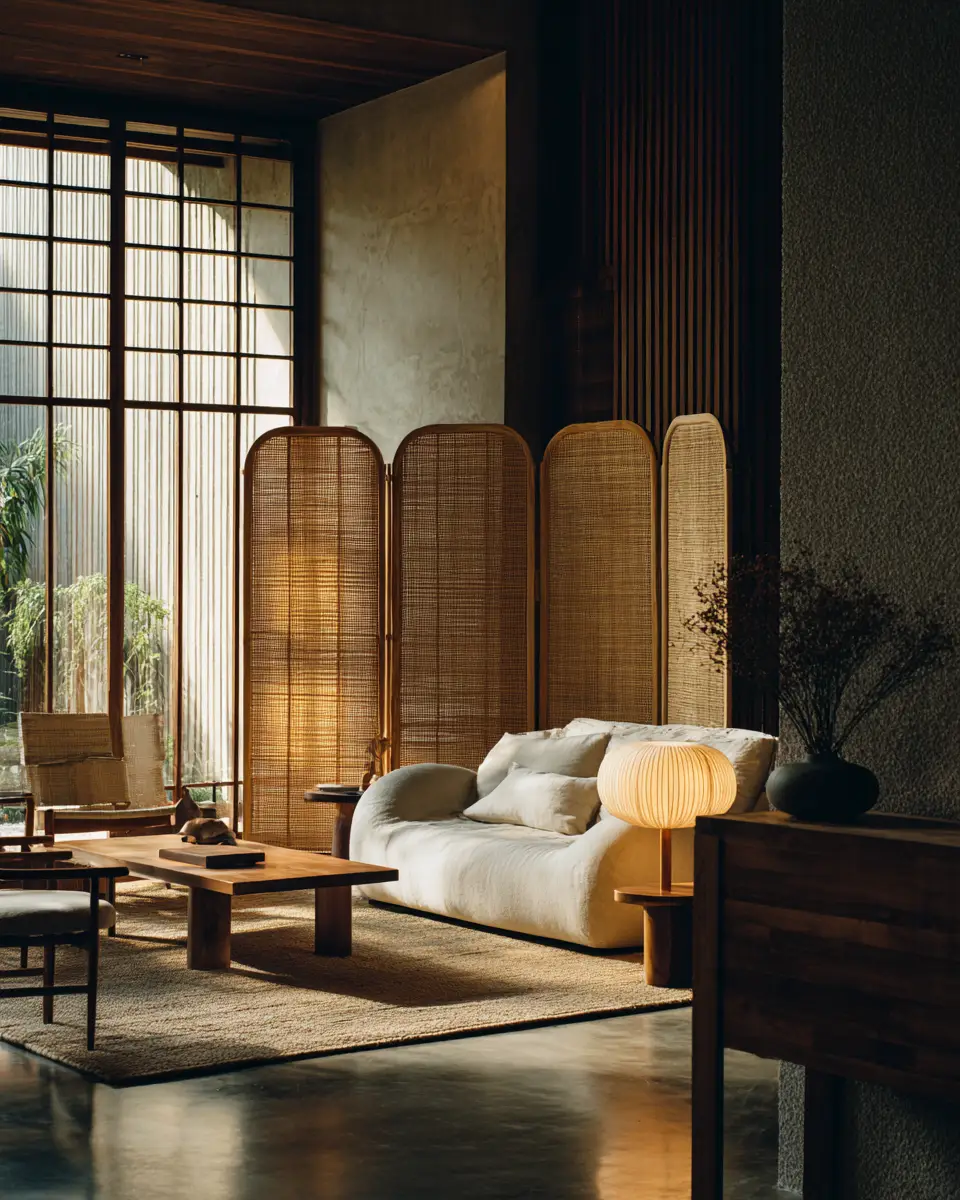 Warm Wood Japandi Living Room Decor Ideas