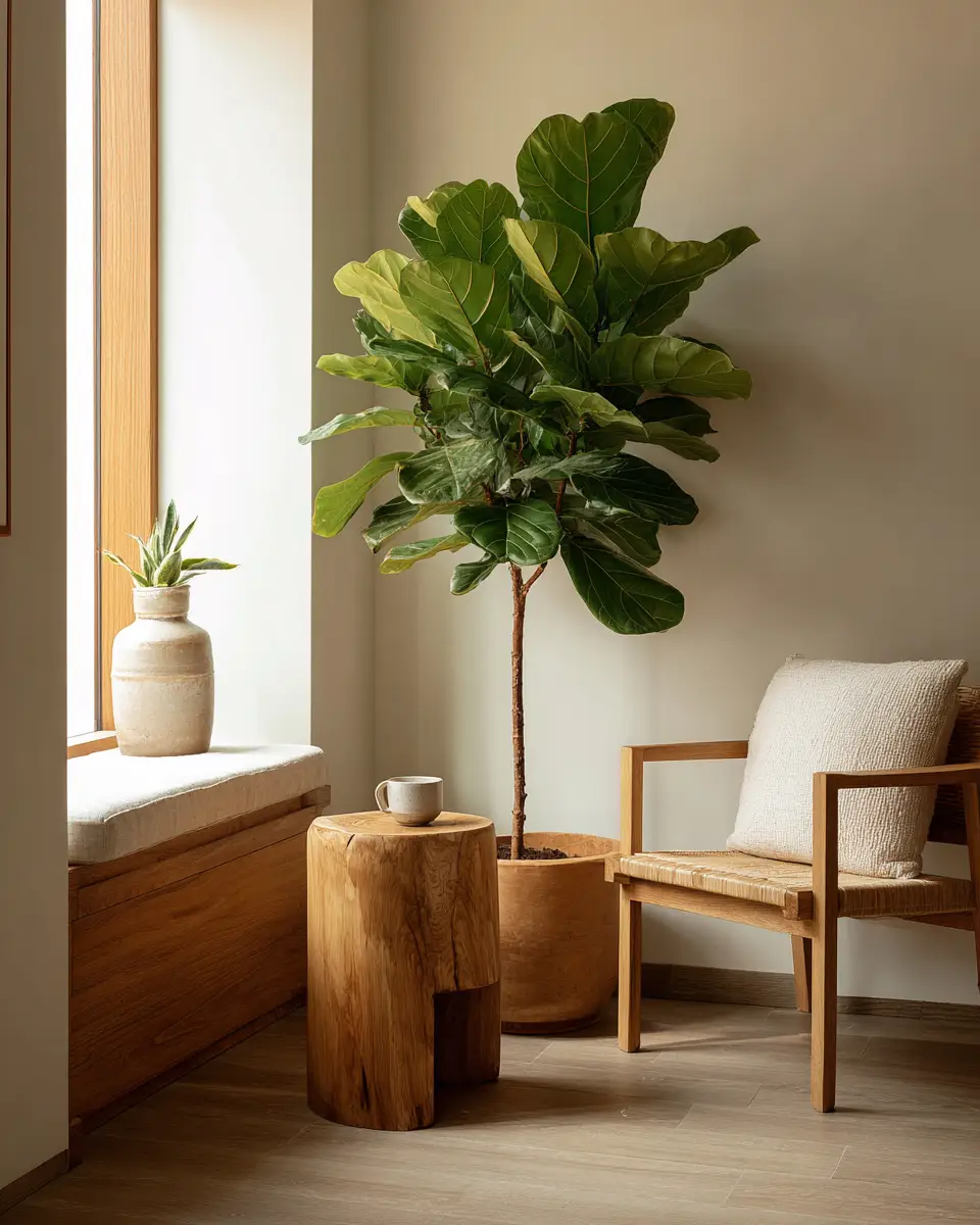 Warm Wood Japandi Living Room Decor Ideas