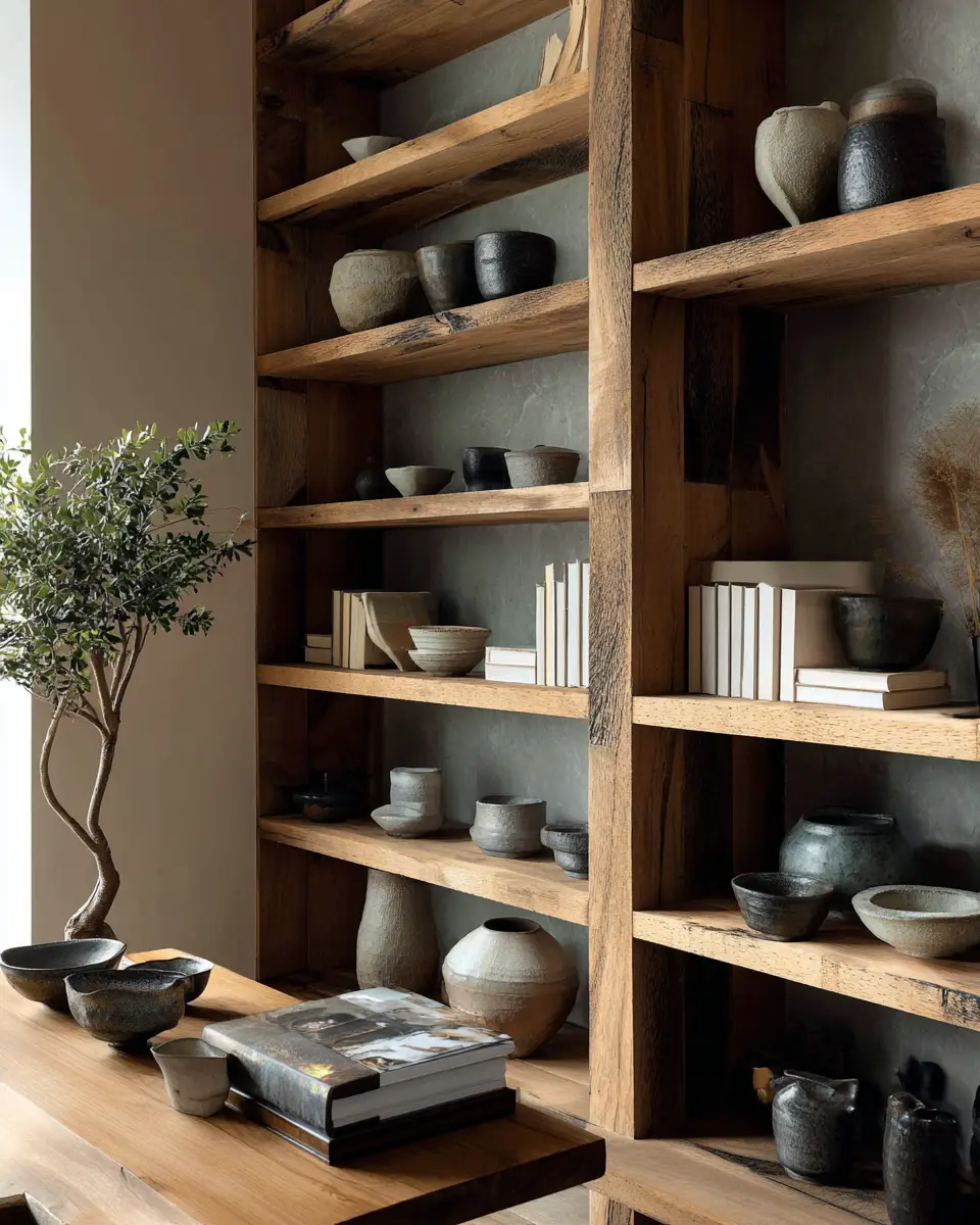 Warm Wood Japandi Living Room Decor Ideas