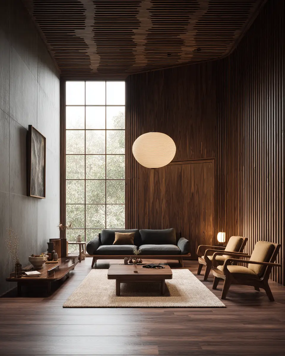 Warm Wood Japandi Living Room Decor Ideas