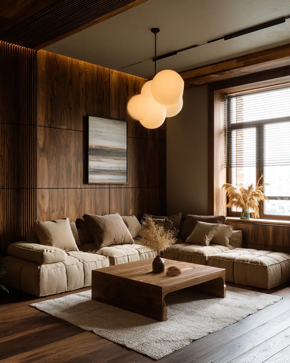 Warm Wood Japandi Living Room Decor Ideas