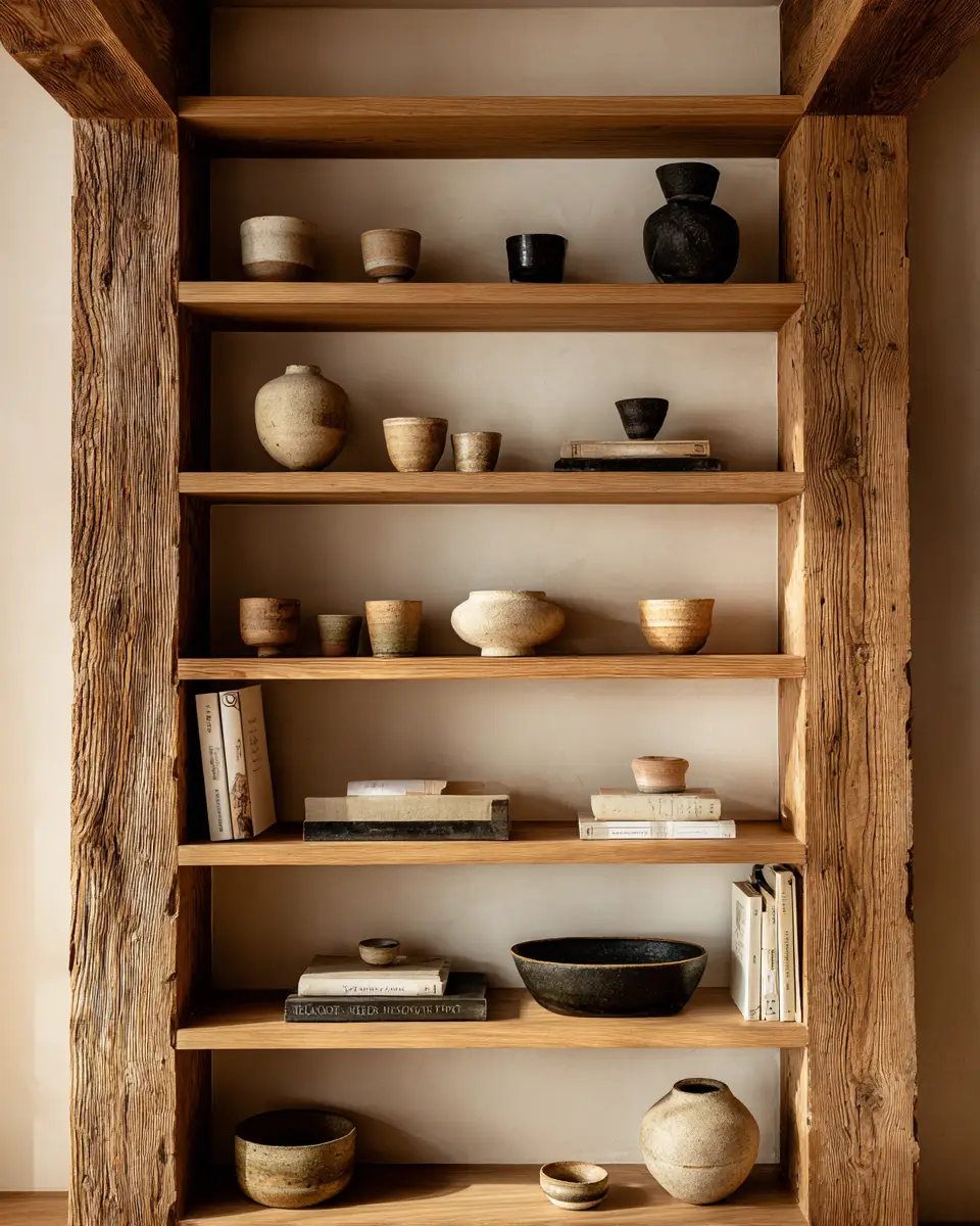 Warm Wood Japandi Living Room Decor Ideas