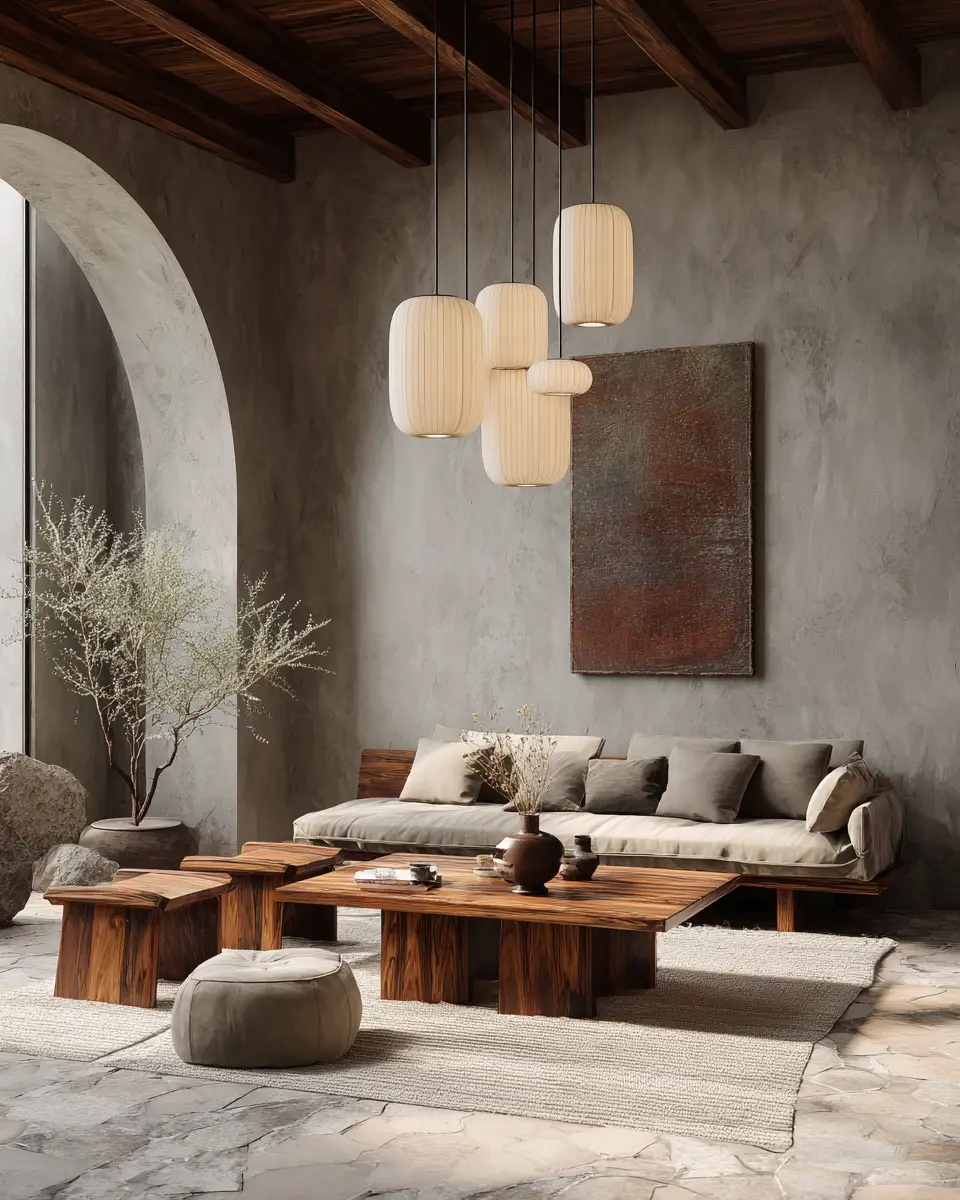 Warm Wood Japandi Living Room Decor Ideas