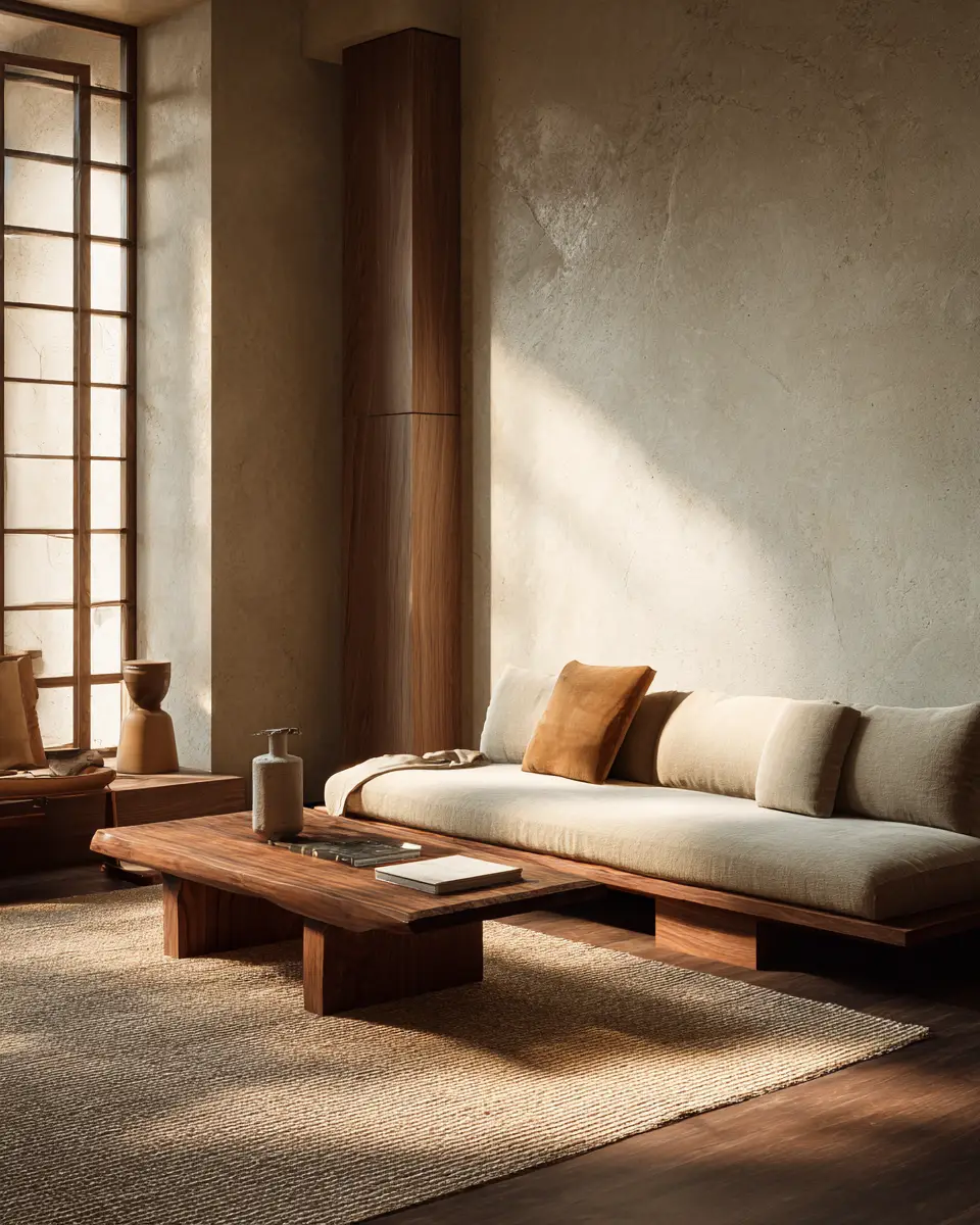 Warm Wood Japandi Living Room Decor Ideas