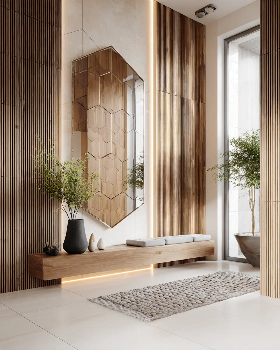 Warm Wood Minimalist Entryway Decor Ideas