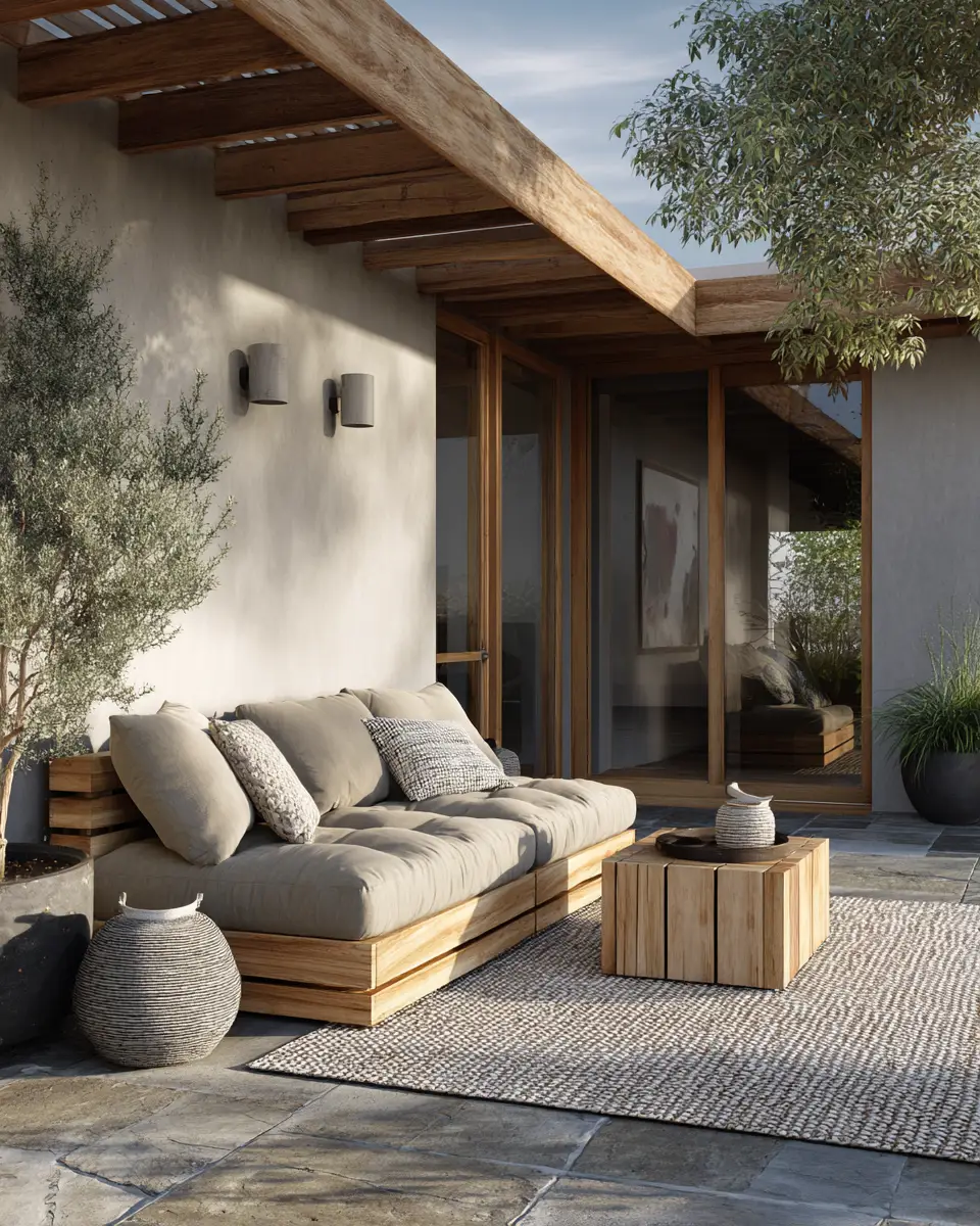 Warm Wood Minimalist Patio Decor Ideas