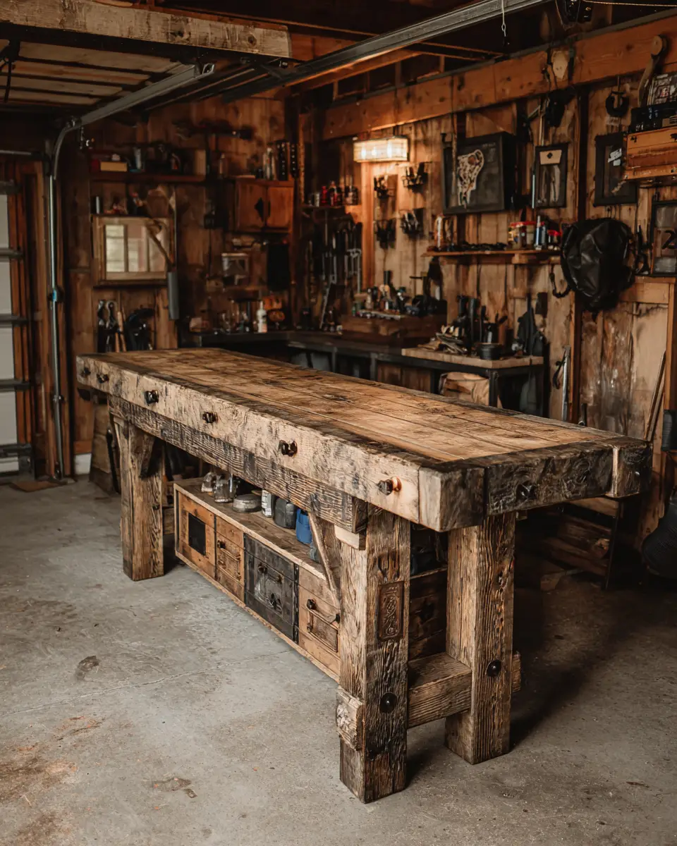 Warm Wood Rustic Garage Decor Ideas