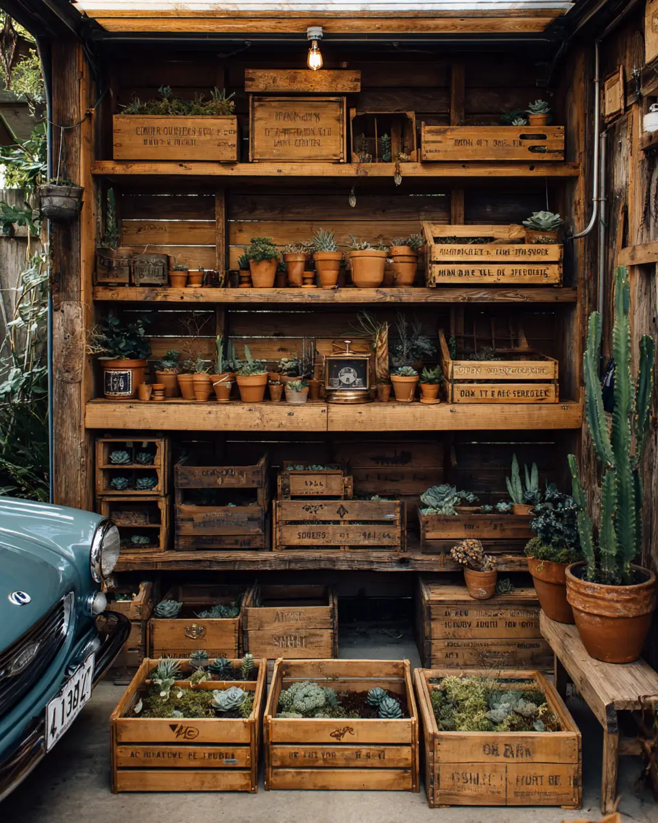 Warm Wood Rustic Garage Decor Ideas