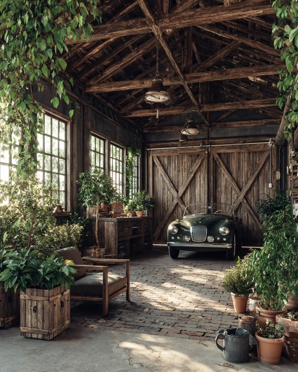 Warm Wood Rustic Garage Decor Ideas