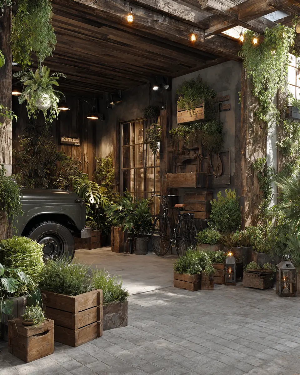 Warm Wood Rustic Garage Decor Ideas