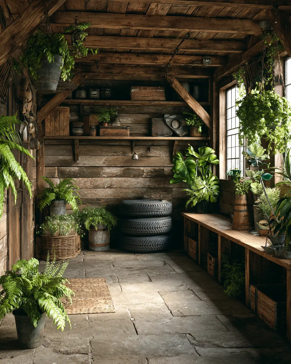 Warm Wood Rustic Garage Decor Ideas