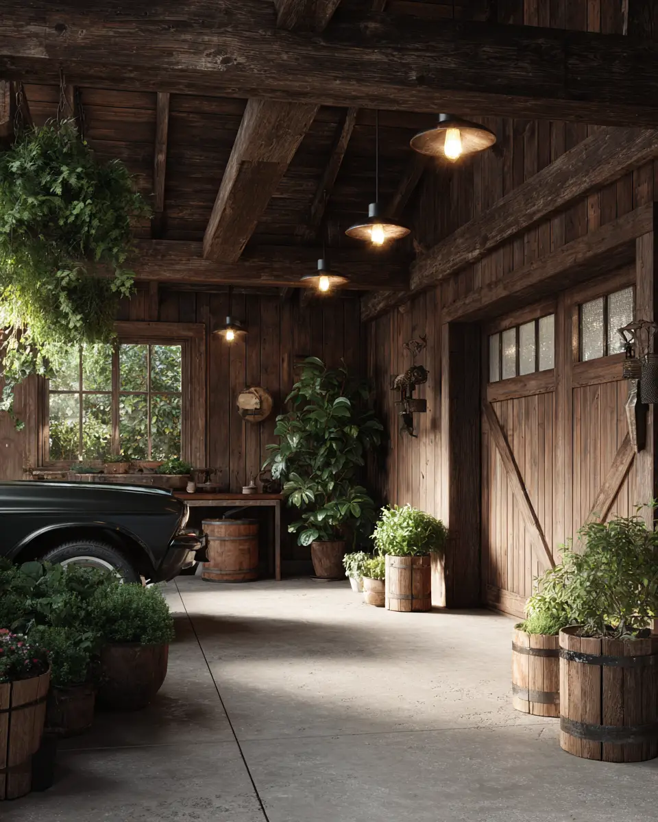 Warm Wood Rustic Garage Decor Ideas
