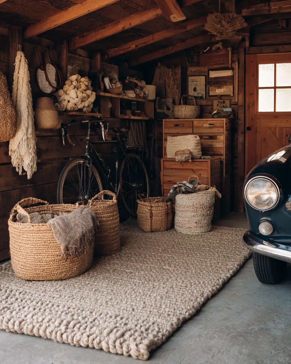 Warm Wood Rustic Garage Decor Ideas