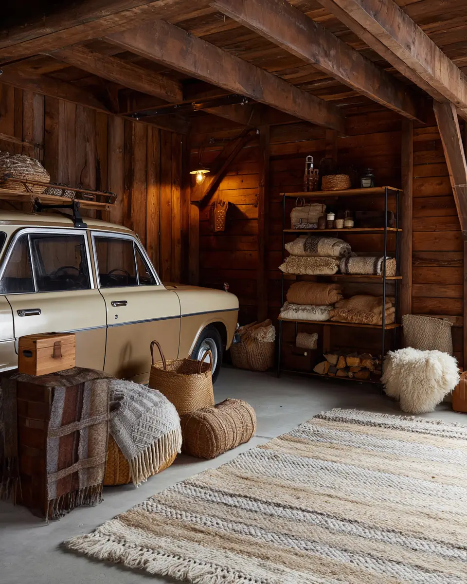 Warm Wood Rustic Garage Decor Ideas