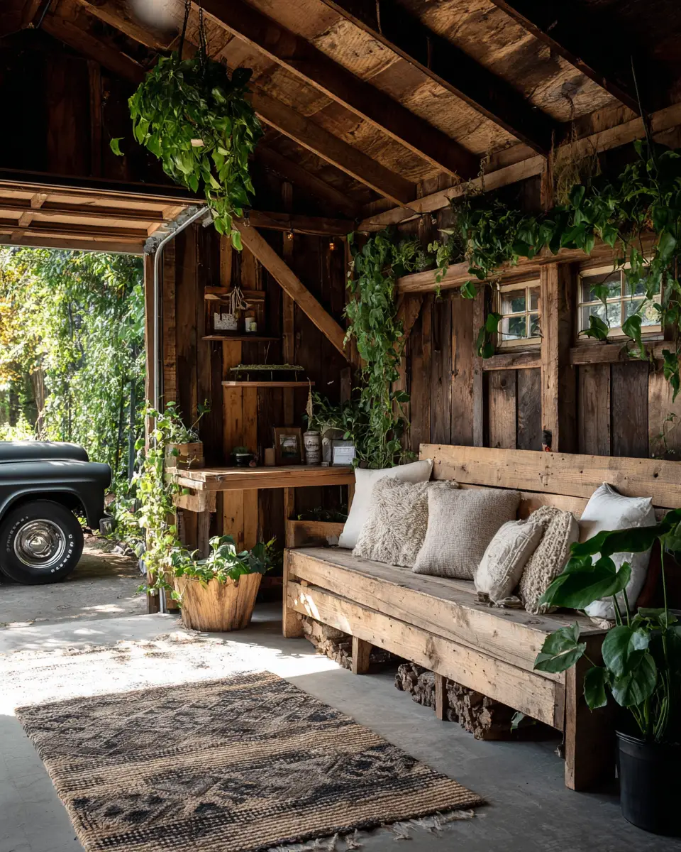 Warm Wood Rustic Garage Decor Ideas