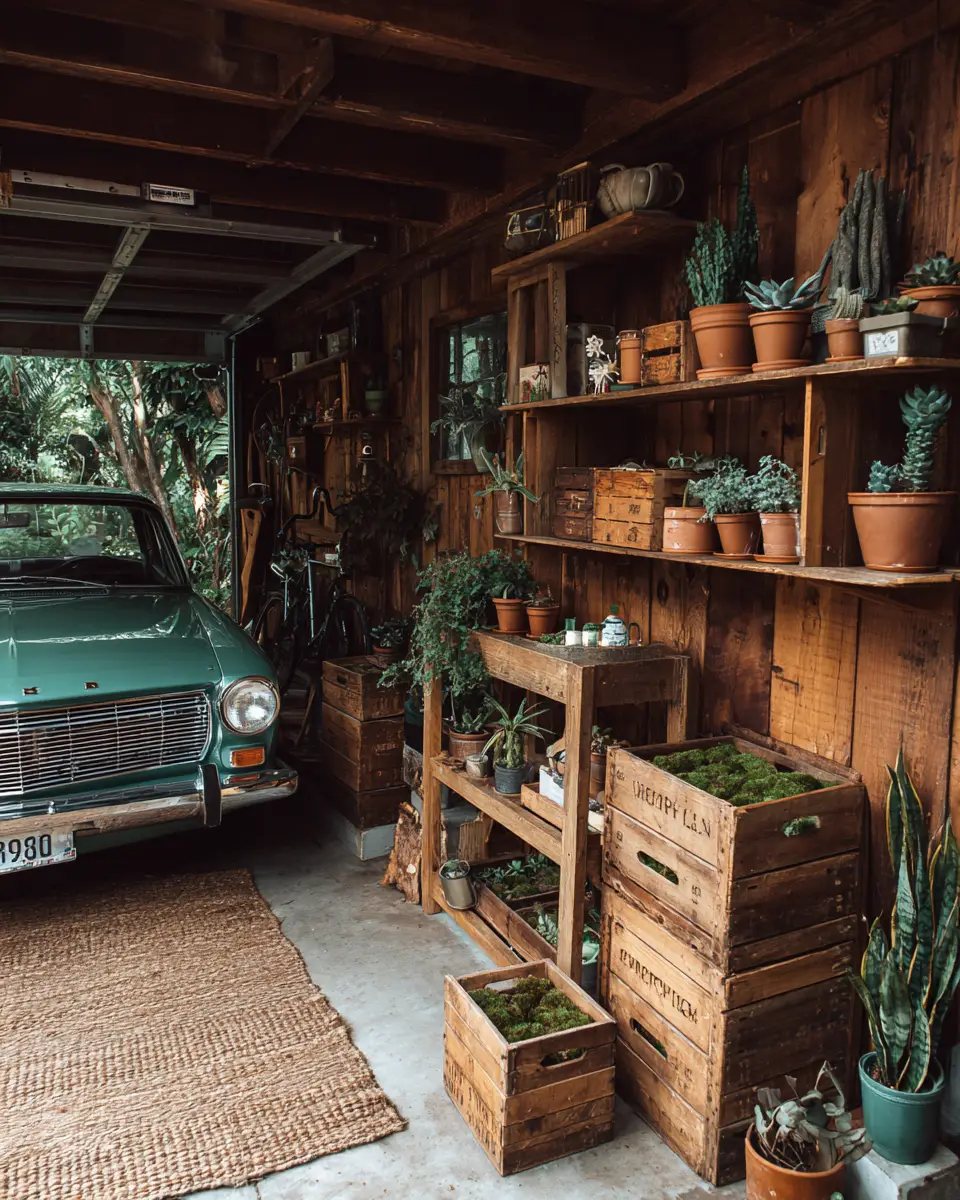 Warm Wood Rustic Garage Decor Ideas