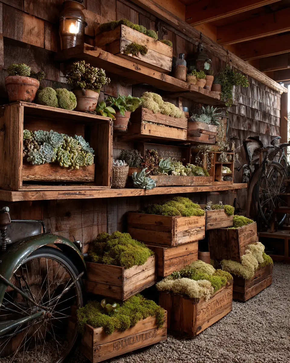 Warm Wood Rustic Garage Decor Ideas